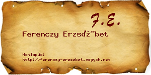 Ferenczy Erzsébet névjegykártya