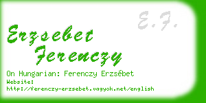 erzsebet ferenczy business card